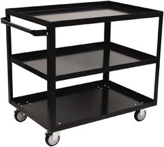 Jamco - 800 Lb Capacity, 18" Wide x 30" Long x 33" High Shelf Cart - 3 Shelf, Steel, 2 Rigid/2 Swivel Casters - Americas Industrial Supply