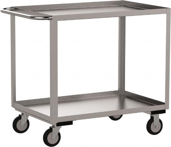 Jamco - 1,200 Lb Capacity, 36" Wide x 18" Long x 39" High Shelf Cart - 2 Shelf, Stainless Steel - Americas Industrial Supply