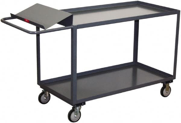 Jamco - 1,200 Lb Capacity, 30" Wide x 36" Long x 35" High Order Picking Cart - 2 Shelf, Steel, 2 Rigid/2 Swivel Casters - Americas Industrial Supply