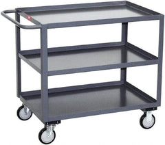 Jamco - 1,200 Lb Capacity, 18" Wide x 36" Long x 35" High Service Cart - 3 Shelf, Steel, Hard Rubber Casters - Americas Industrial Supply