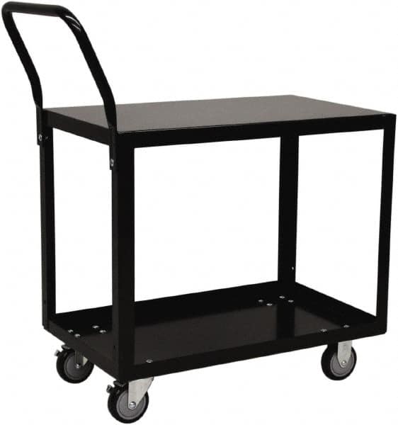 Jamco - 800 Lb Capacity, 18" Wide x 24" Long x 28" High Shelf Cart - 2 Shelf, Steel, 2 Rigid/2 Swivel Casters - Americas Industrial Supply