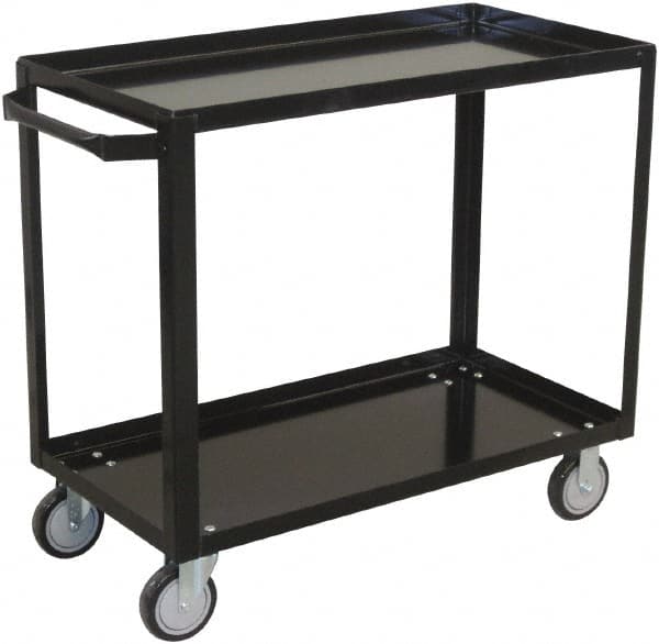 Jamco - 800 Lb Capacity, 24" Wide x 36" Long x 33" High Shelf Cart - 2 Shelf, Steel, 2 Rigid/2 Swivel Casters - Americas Industrial Supply