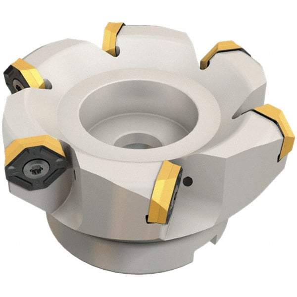 Iscar - 8.37" Cut Diam, 2-1/2" Arbor Hole, 0.18" Max Depth of Cut, 50° Indexable Chamfer & Angle Face Mill - 14 Inserts, IQ845 SYHU 07.. Insert, Right Hand Cut, Series DoveIQMill - Americas Industrial Supply