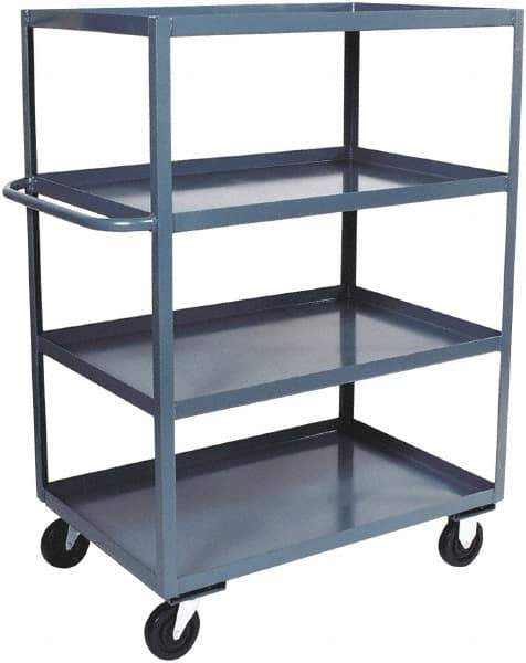 Jamco - 3,000 Lb Capacity, 4 Shelf, Steel Stock Truck - 24" Long x 48" Wide x 60" High, 6" Diam Phenolic Wheels - Americas Industrial Supply
