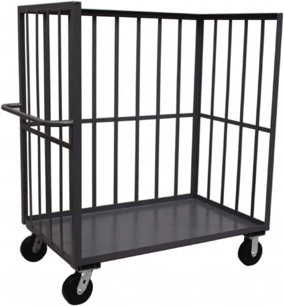 Jamco - 2,000 Lb Capacity, 1 Shelf, 3-Sided Steel Truck - 60" Long x 30" Wide x 57" High, 6" Diam Phenolic Resin Wheels - Americas Industrial Supply