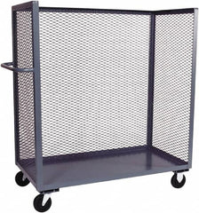 Jamco - 2,000 Lb Capacity, 1 Shelf, 3-Sided Steel Truck - 60" Long x 30" Wide x 57" High, 6" Diam Phenolic Resin Wheels - Americas Industrial Supply