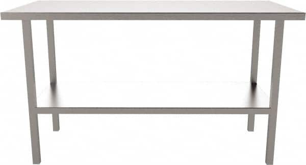 Jamco - 72 Wide x 30" Deep x 35" High, Stainless Steel Workbench - Flat Top, Fixed Legs, Stainless - Americas Industrial Supply