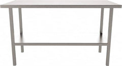 Jamco - 72 Wide x 30" Deep x 35" High, Stainless Steel Workbench - Flat Top, Fixed Legs, Stainless - Americas Industrial Supply