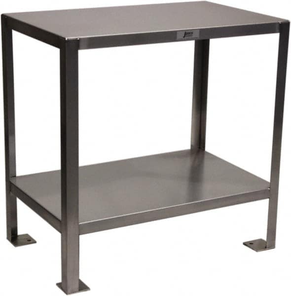 Jamco - 36 Wide x 24" Deep x 30" High, Stainless Steel Work Stand - Flat Top, Fixed Legs, Stainless - Americas Industrial Supply