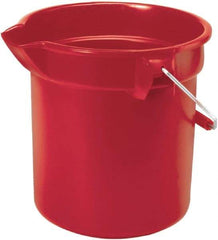 Rubbermaid - 14 Qt, 285.75mm High, High-Density Polyethylene Round Red Single Pail with Pour Spout - Handle Included, 12" Top Diam - Americas Industrial Supply