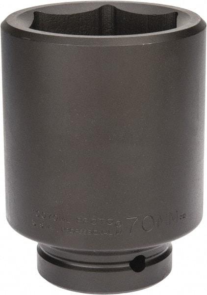 Proto - 1" Drive 70mm Deep Impact Socket - 6 Points, 5" OAL - Americas Industrial Supply