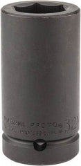 Proto - 1" Drive 32mm Deep Impact Socket - 6 Points, 4" OAL - Americas Industrial Supply