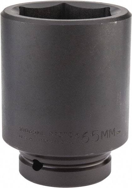 Proto - 1" Drive 65mm Deep Impact Socket - 6 Points, 4-7/8" OAL - Americas Industrial Supply
