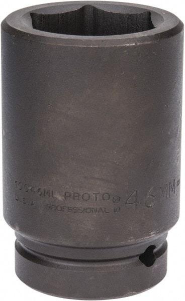 Proto - 1" Drive 46mm Deep Impact Socket - 6 Points, 4-1/8" OAL - Americas Industrial Supply