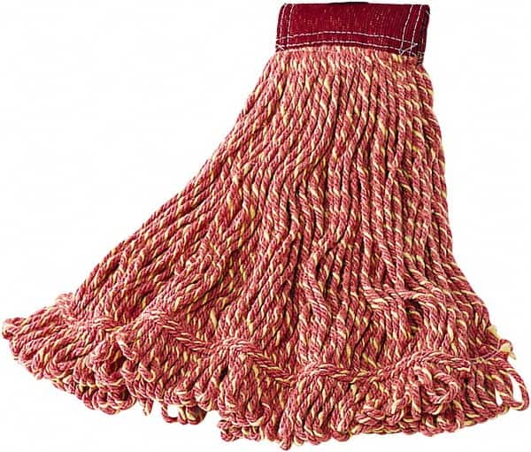 Rubbermaid - 18" Red Head Band, Large Blended Fiber Loop End Mop Head - Hook & Loop Connection - Americas Industrial Supply