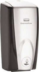 Rubbermaid - 1100 mL Foam Hand Soap Dispenser - Plastic, Hanging, Black & Chrome - Americas Industrial Supply