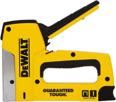 DeWALT - Manual Staple Gun - 1/4, 5/16, 3/8, 1/2, 9/16" Staples, Yellow & Black, Aluminum - Americas Industrial Supply
