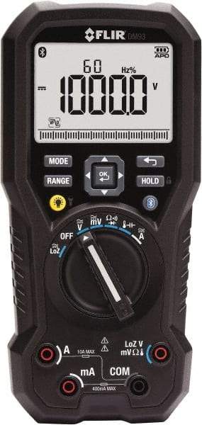 FLIR - DM93-NIST, CAT IV, 1,000 VAC/VDC, Digital Wireless Multimeter - 40 mOhm, Measures Voltage, Capacitance, Current, Frequency, Resistance, Temperature - Americas Industrial Supply