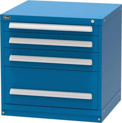 Vidmar - 4 Drawer, Modular Storage Cabinet - Steel, 30" Wide x 27-3/4" Deep x 30" High, Blue - Americas Industrial Supply