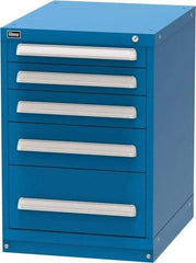 Vidmar - 5 Drawer, Modular Storage Cabinet - Steel, 22-1/2" Wide x 27-3/4" Deep x 33" High, Blue - Americas Industrial Supply