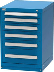 Vidmar - 6 Drawer, Modular Storage Cabinet - Steel, 22-1/2" Wide x 27-3/4" Deep x 33" High, Blue - Americas Industrial Supply