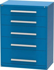 Vidmar - 5 Drawer, Modular Storage Cabinet - Steel, 45" Wide x 27-3/4" Deep x 59" High, Blue - Americas Industrial Supply