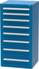 Vidmar - 8 Drawer, Modular Storage Cabinet - Steel, 30" Wide x 27-3/4" Deep x 59" High, Blue - Americas Industrial Supply