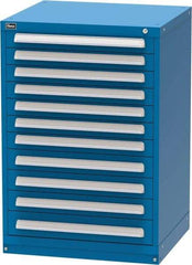 Vidmar - 11 Drawer, Modular Storage Cabinet - Steel, 30" Wide x 27-3/4" Deep x 44" High, Blue - Americas Industrial Supply