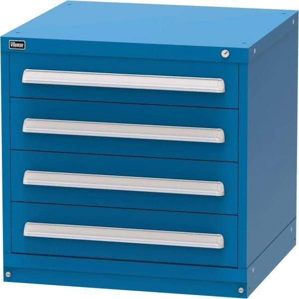 Vidmar - 4 Drawer, Modular Storage Cabinet - Steel, 30" Wide x 27-3/4" Deep x 30" High, Blue - Americas Industrial Supply