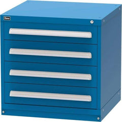 Vidmar - 4 Drawer, Modular Storage Cabinet - Steel, 30" Wide x 27-3/4" Deep x 30" High, Blue - Americas Industrial Supply