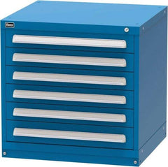 Vidmar - 6 Drawer, Modular Storage Cabinet - Steel, 30" Wide x 27-3/4" Deep x 30" High, Blue - Americas Industrial Supply