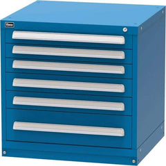 Vidmar - 6 Drawer, Modular Storage Cabinet - Steel, 30" Wide x 27-3/4" Deep x 30" High, Blue - Americas Industrial Supply