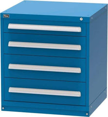 Vidmar - 4 Drawer, Modular Storage Cabinet - Steel, 30" Wide x 27-3/4" Deep x 33" High, Blue - Americas Industrial Supply