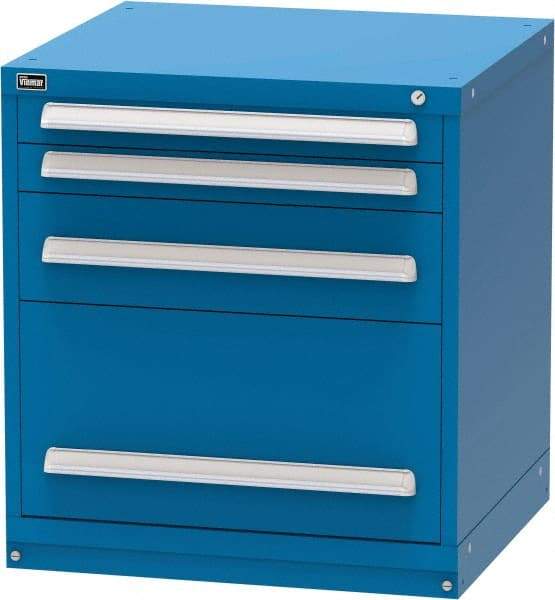 Vidmar - 4 Drawer, Modular Storage Cabinet - Steel, 30" Wide x 27-3/4" Deep x 33" High, Blue - Americas Industrial Supply