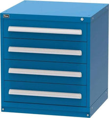 Vidmar - 4 Drawer, Modular Storage Cabinet - Steel, 30" Wide x 27-3/4" Deep x 33" High, Blue - Americas Industrial Supply