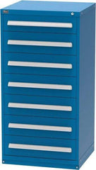Vidmar - 7 Drawer, Modular Storage Cabinet - Steel, 30" Wide x 27-3/4" Deep x 59" High, Blue - Americas Industrial Supply
