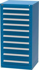 Vidmar - 10 Drawer, Modular Storage Cabinet - Steel, 30" Wide x 27-3/4" Deep x 59" High, Blue - Americas Industrial Supply