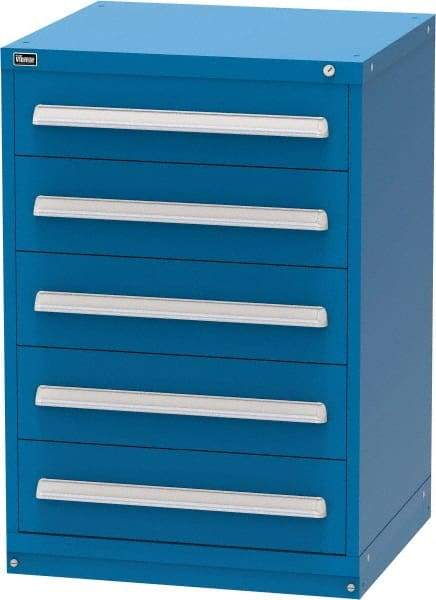 Vidmar - 5 Drawer, Modular Storage Cabinet - Steel, 30" Wide x 27-3/4" Deep x 44" High, Blue - Americas Industrial Supply