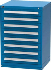 Vidmar - 8 Drawer, Modular Storage Cabinet - Steel, 30" Wide x 27-3/4" Deep x 44" High, Blue - Americas Industrial Supply