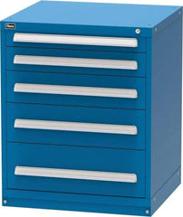 Vidmar - 5 Drawer, Modular Storage Cabinet - Steel, 30" Wide x 27-3/4" Deep x 37" High, Blue - Americas Industrial Supply