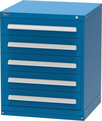 Vidmar - 5 Drawer, Modular Storage Cabinet - Steel, 30" Wide x 27-3/4" Deep x 37" High, Blue - Americas Industrial Supply