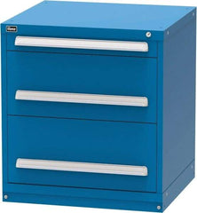 Vidmar - 3 Drawer, Modular Storage Cabinet - Steel, 30" Wide x 27-3/4" Deep x 33" High, Blue - Americas Industrial Supply