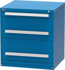 Vidmar - 3 Drawer, Modular Storage Cabinet - Steel, 30" Wide x 27-3/4" Deep x 33" High, Blue - Americas Industrial Supply
