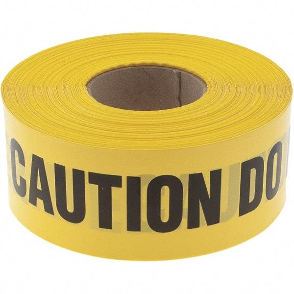 Value Collection - 1,000' Long x 3" Wide Roll, Polyethylene, Black & Yellow Barricade Tape - Message: Caution - Do Not Enter - Americas Industrial Supply