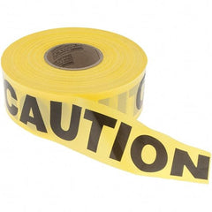 Value Collection - 1,000' Long x 3" Wide Roll, Polyethylene, Black & Yellow Barricade Tape - Message: CAUTION - Americas Industrial Supply