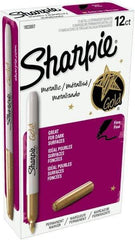 Sharpie - Metallic Gold Permanent Marker - Fine Tip, AP Nontoxic Ink - Americas Industrial Supply