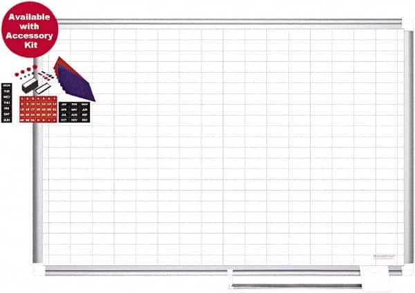 MasterVision - 36" High x 48" Wide Magnetic Dry Erase Calendar - Steel - Americas Industrial Supply