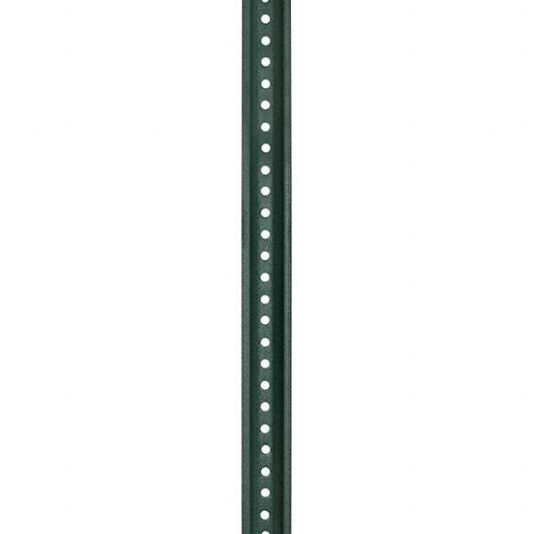 Nucor - 6' High, Powder Coated Traffic Sign Post - Steel, 3/8" Hole Diam, Green - Americas Industrial Supply