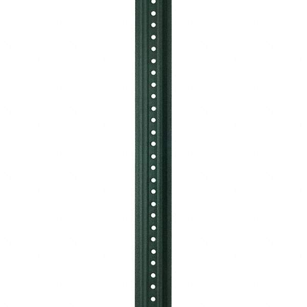 Nucor - 6' High, Powder Coated Traffic Sign Post - Steel, 3/8" Hole Diam, Green - Americas Industrial Supply