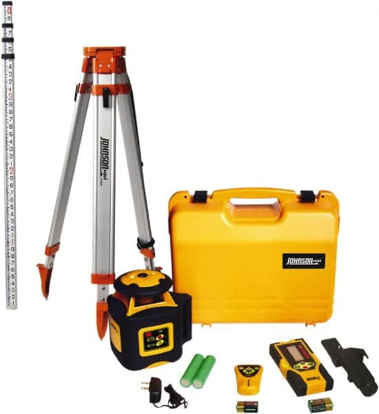 Johnson Level & Tool - 2,000' (Exterior) Measuring Range, 1/16" at 100' Accuracy, Self-Leveling Rotary Laser - 700 RPM, 1 Beam, NiMH Battery Included - Americas Industrial Supply